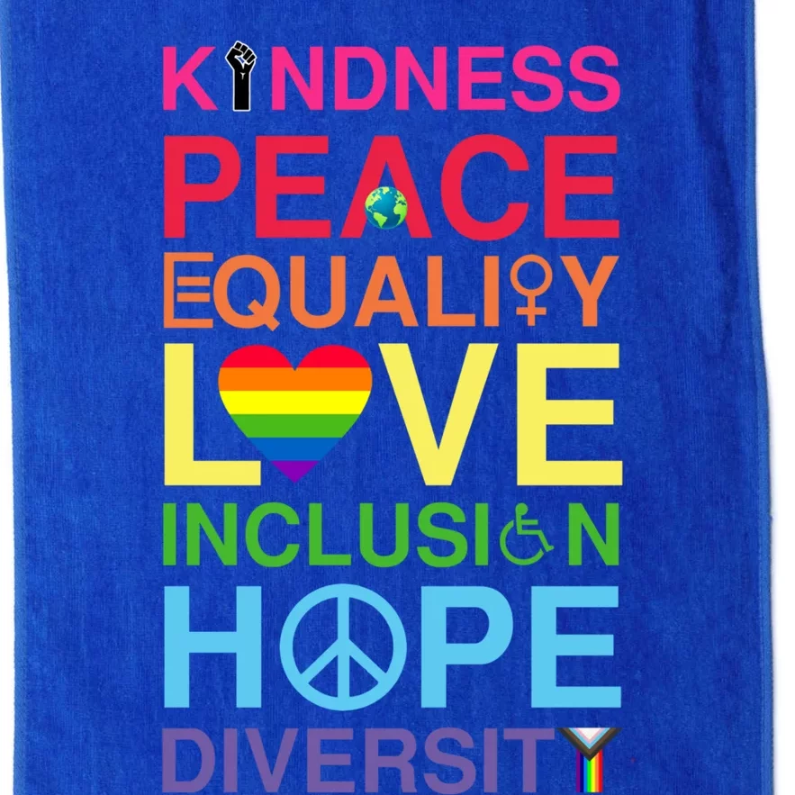 Kindness Peace Equality Love Inclusion Hope Diversity Gift Platinum Collection Golf Towel