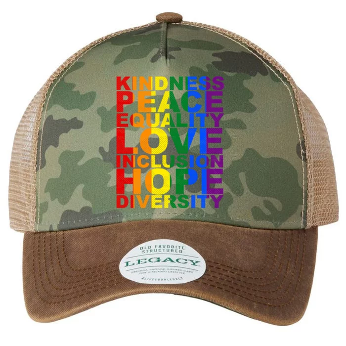 Kindness Peace Equality Love Quote Legacy Tie Dye Trucker Hat