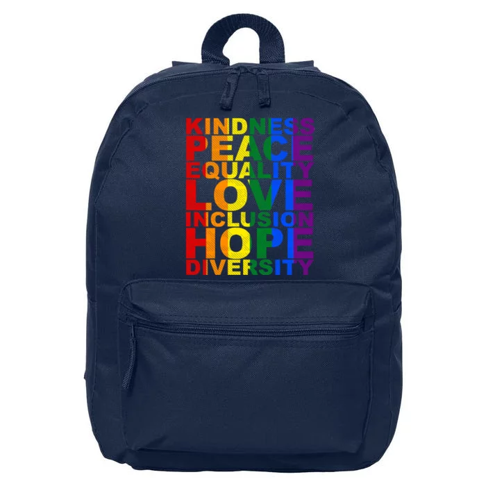 Kindness Peace Equality Love Quote 16 in Basic Backpack