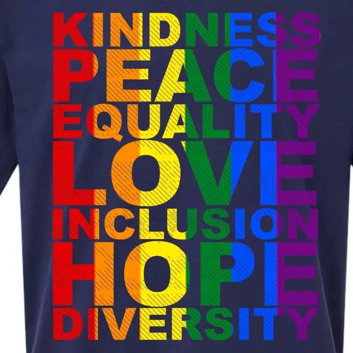 Kindness Peace Equality Love Quote Sueded Cloud Jersey T-Shirt