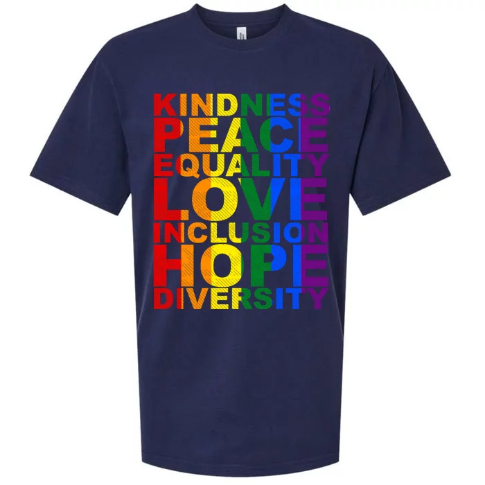 Kindness Peace Equality Love Quote Sueded Cloud Jersey T-Shirt