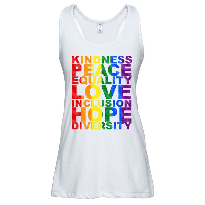 Kindness Peace Equality Love Quote Ladies Essential Flowy Tank