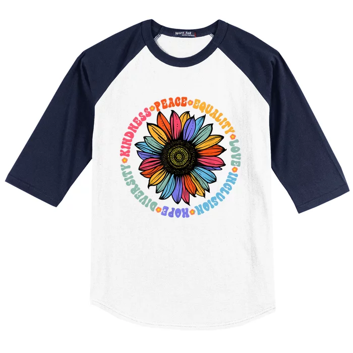 Kindness Peace Equality Love Hope Diversity Human Rights Baseball Sleeve Shirt