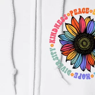 Kindness Peace Equality Love Hope Diversity Human Rights Full Zip Hoodie