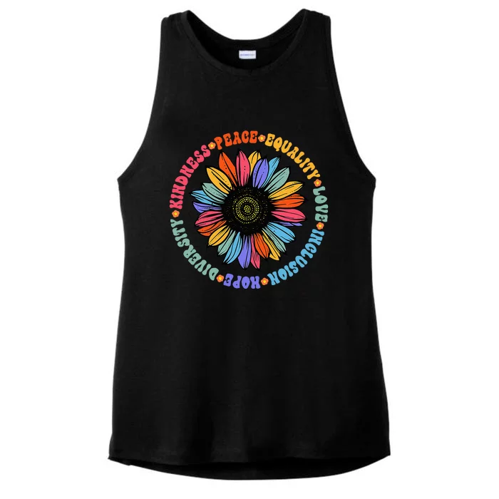 Kindness Peace Equality Love Hope Diversity Human Rights Ladies Tri-Blend Wicking Tank