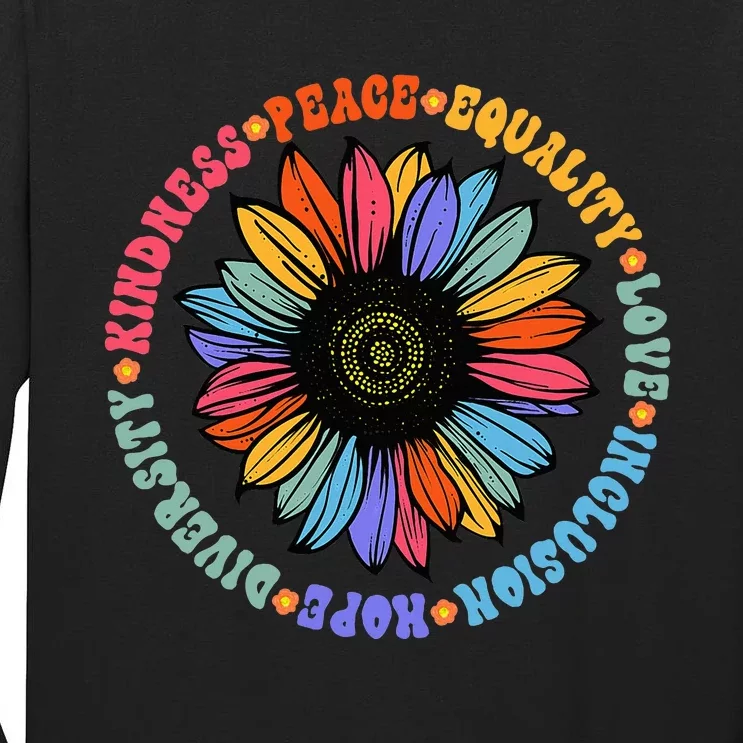 Kindness Peace Equality Love Hope Diversity Human Rights Tall Long Sleeve T-Shirt