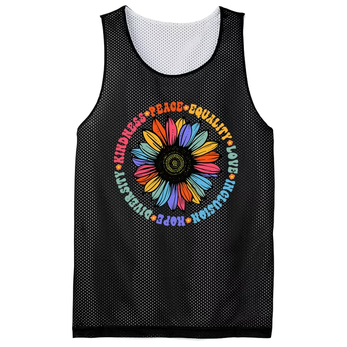 Kindness Peace Equality Love Hope Diversity Human Rights Mesh Reversible Basketball Jersey Tank