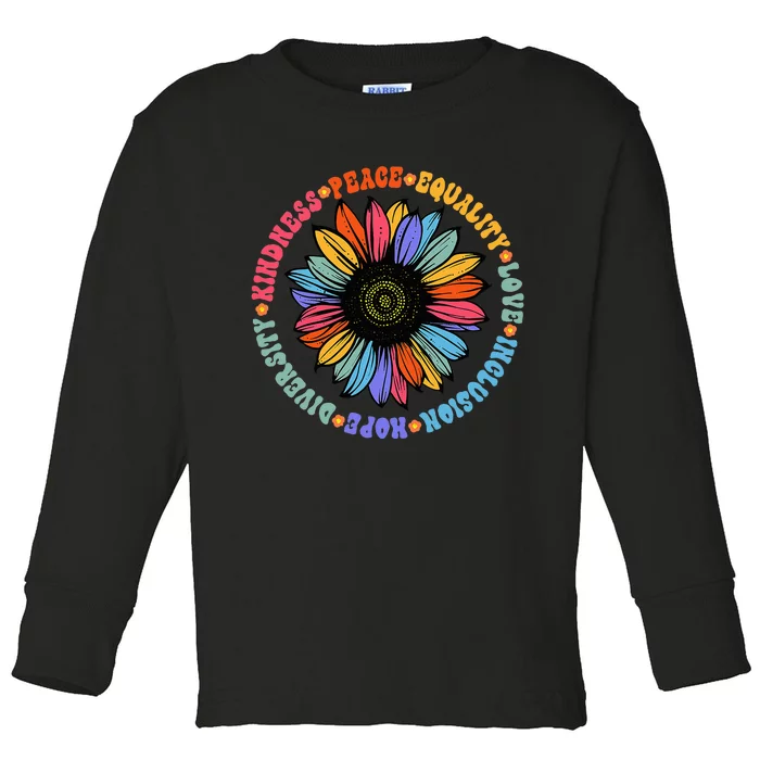 Kindness Peace Equality Love Hope Diversity Human Rights Toddler Long Sleeve Shirt