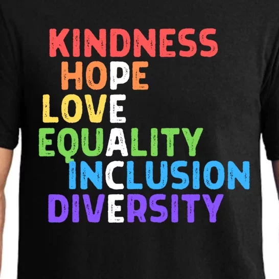 Kindness Peace Equality Inclusion Diversity Hu Rights Funny Gift Pajama Set