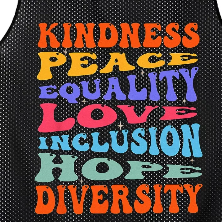 Kindness Peace Equality Love Inclusion Hope Diversity Mesh Reversible Basketball Jersey Tank