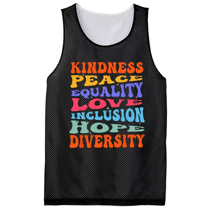 Kindness Peace Equality Love Inclusion Hope Diversity Mesh Reversible Basketball Jersey Tank