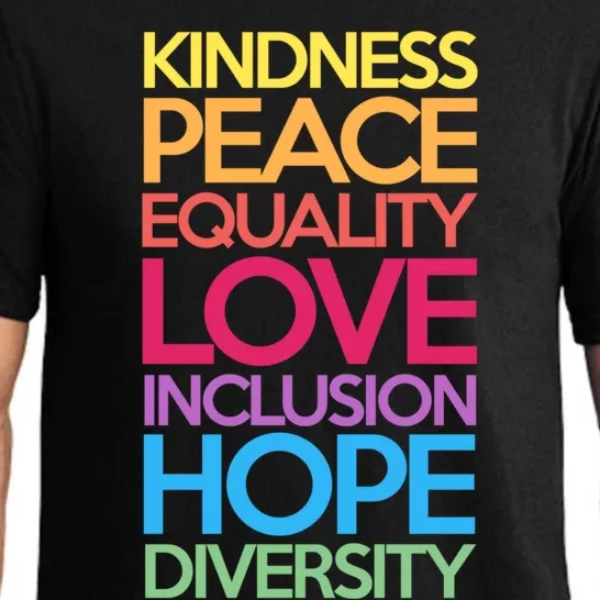 Kindness Peace Equality Love Inclusion Hope Diversity Funny Gift Pajama Set