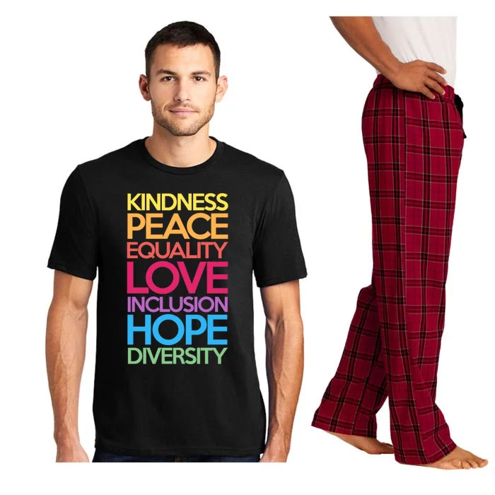 Kindness Peace Equality Love Inclusion Hope Diversity Funny Gift Pajama Set