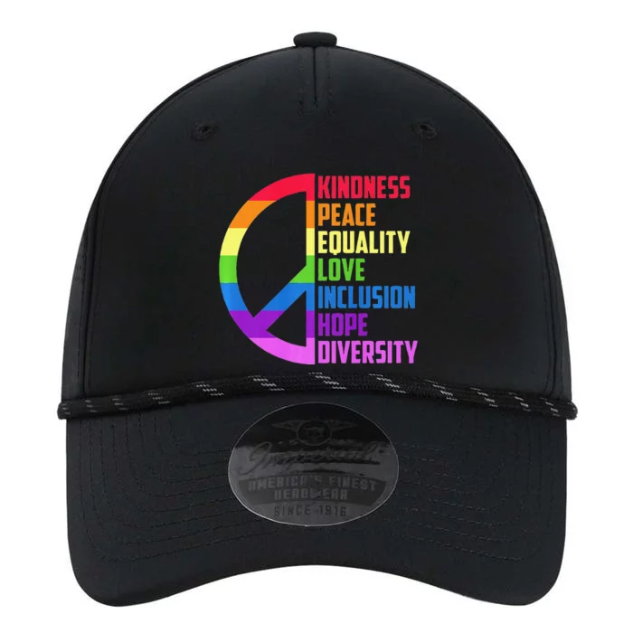 Kindness Peace Equality Love Inclusion Hope Diversity Performance The Dyno Cap