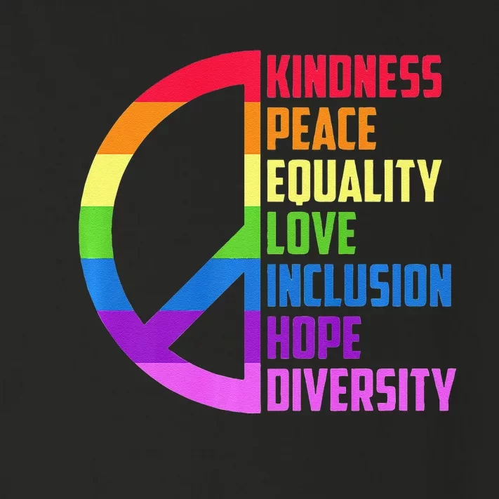 Kindness Peace Equality Love Inclusion Hope Diversity Toddler Long Sleeve Shirt