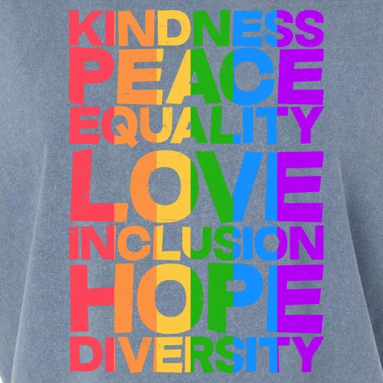 Kindness Peace Equality Love Inclusion Hope Diversity Garment-Dyed Women's Muscle Tee