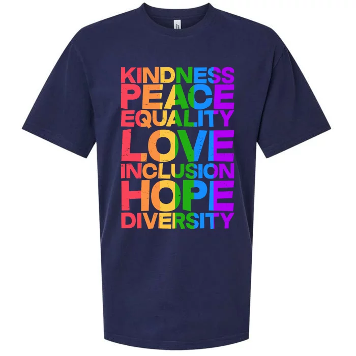 Kindness Peace Equality Love Inclusion Hope Diversity Sueded Cloud Jersey T-Shirt