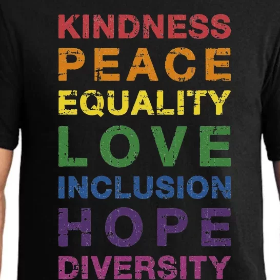 Kindness peace equality rainbow flag for pride month Pajama Set