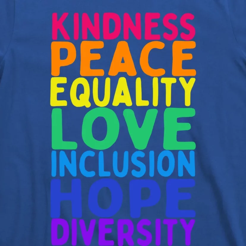 Kindness Peace Equality Inclusion Diversity Hu Rights Gift T-Shirt