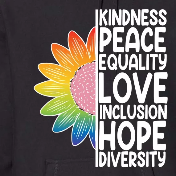 Kidness Peace Equality Love Inclusion Hope Diversity Premium Hoodie