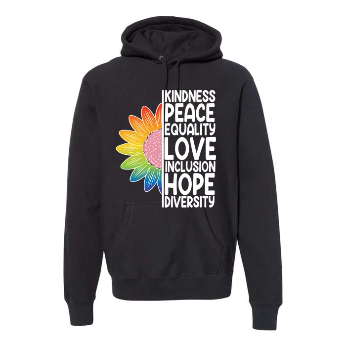 Kidness Peace Equality Love Inclusion Hope Diversity Premium Hoodie