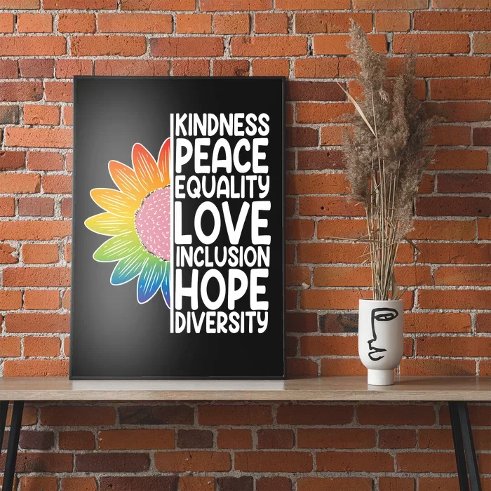 Kidness Peace Equality Love Inclusion Hope Diversity Poster