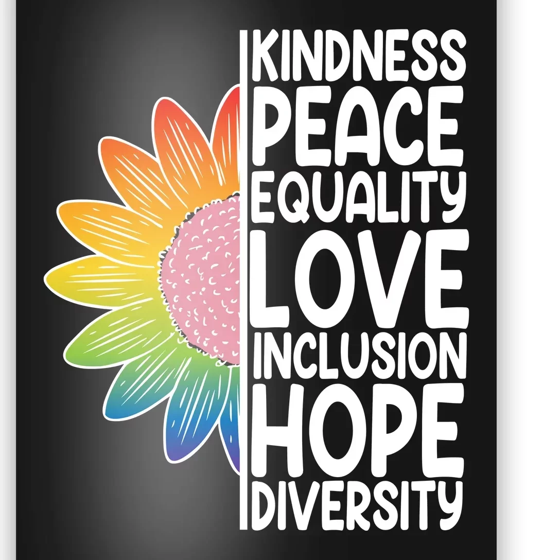 Kidness Peace Equality Love Inclusion Hope Diversity Poster