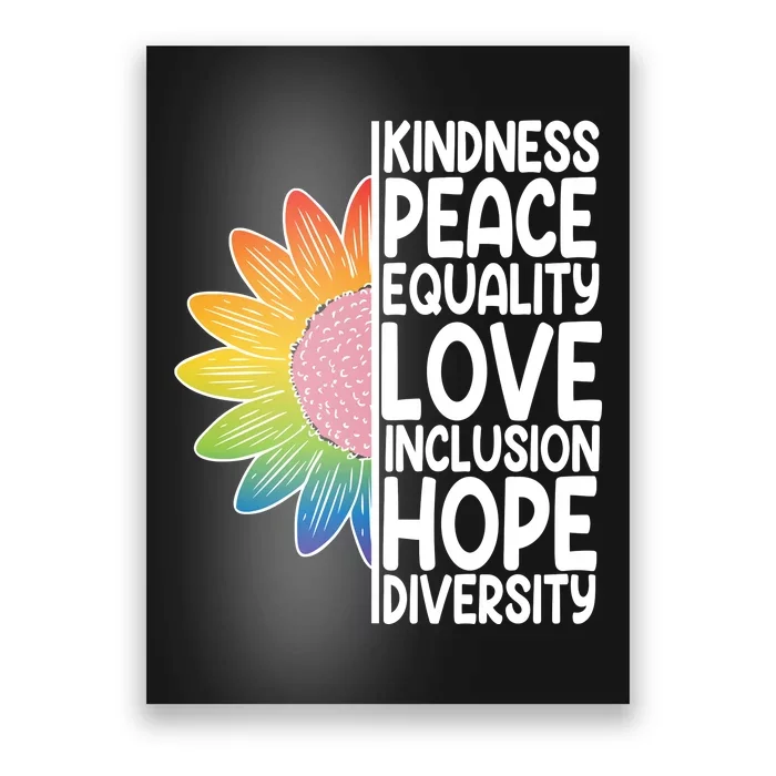 Kidness Peace Equality Love Inclusion Hope Diversity Poster