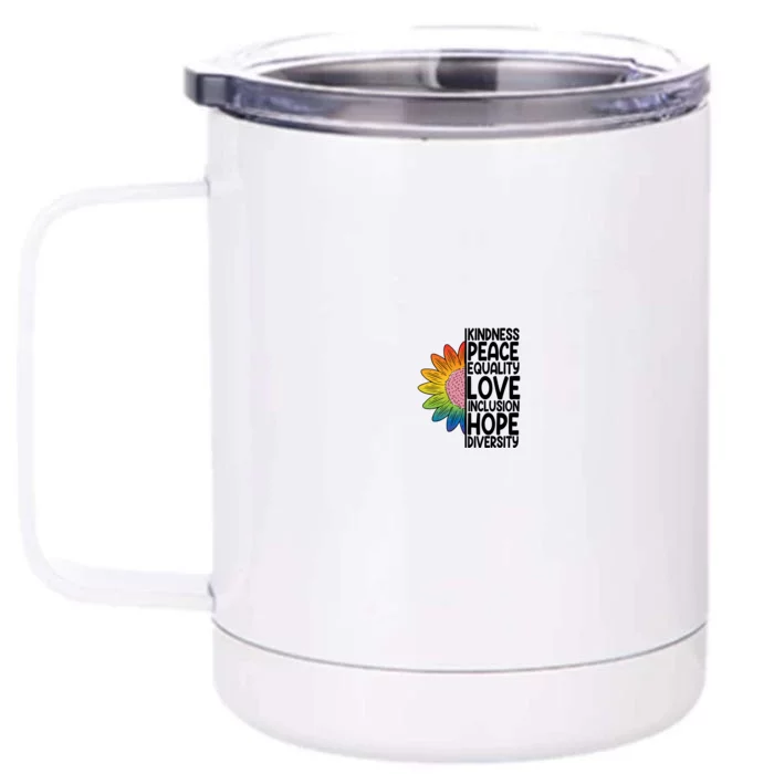 Kidness Peace Equality Love Inclusion Hope Diversity Front & Back 12oz Stainless Steel Tumbler Cup