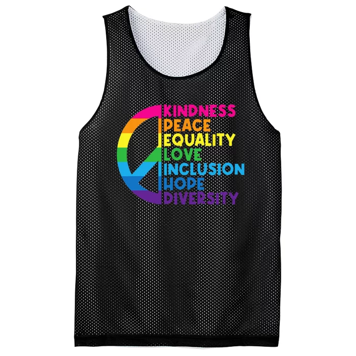 Kindness Peace Equality Love Inclusion Hope Diversity Mesh Reversible Basketball Jersey Tank