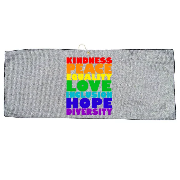 Kindness Peace Equality Love Inclusion Hope Diversity Large Microfiber Waffle Golf Towel