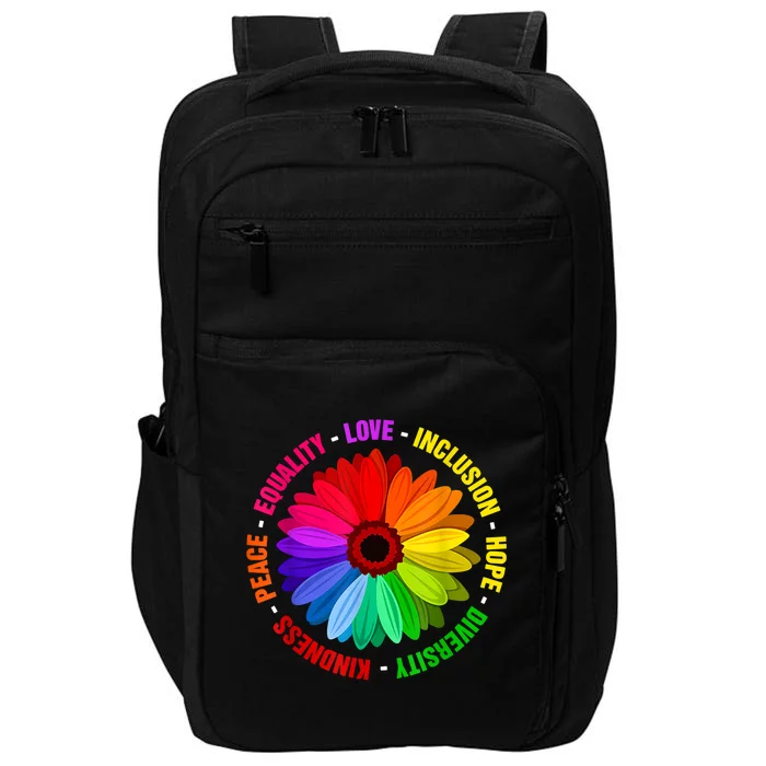 Kindness Peace Equality Love Inclusion Hope Diversity Impact Tech Backpack