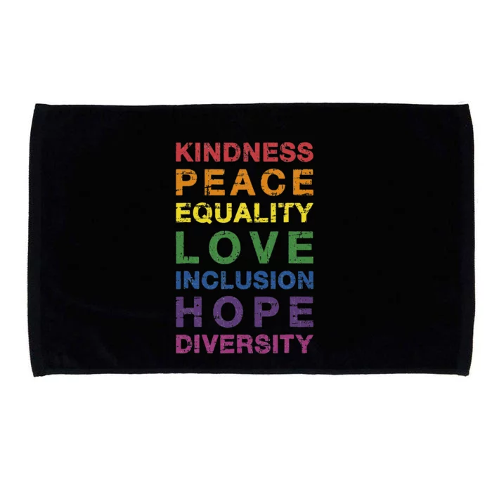 Kindness Peace Equality Rainbow Flag For Pride Month Microfiber Hand Towel