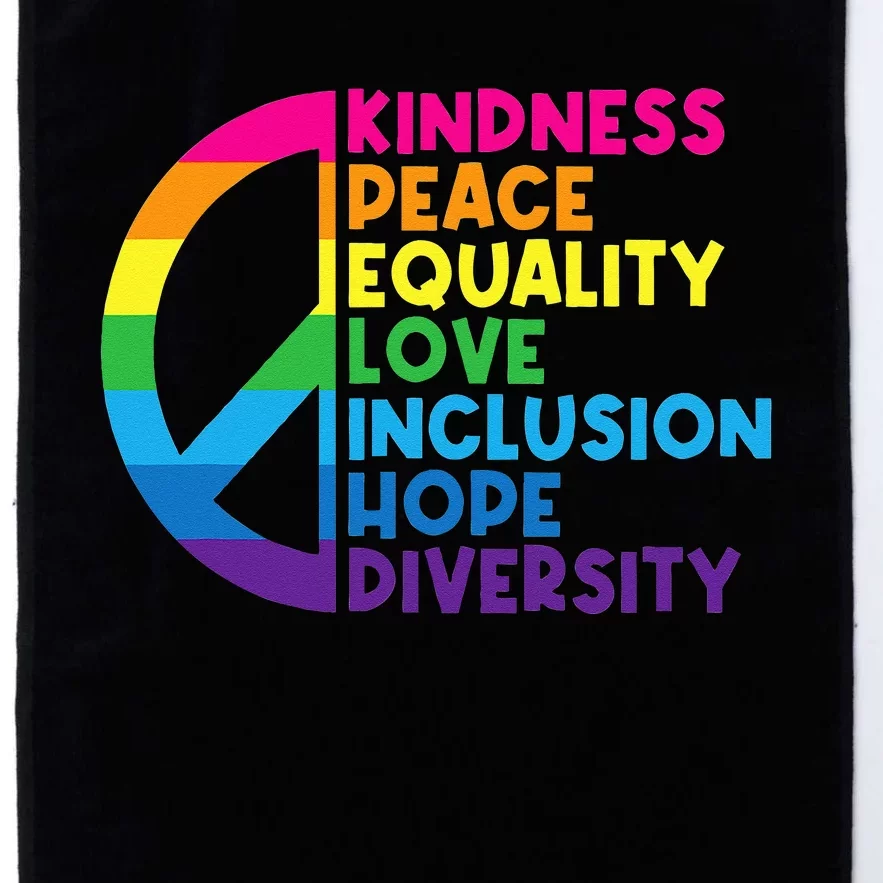 Kindness Peace Equality Love Inclusion Hope Diversity Platinum Collection Golf Towel