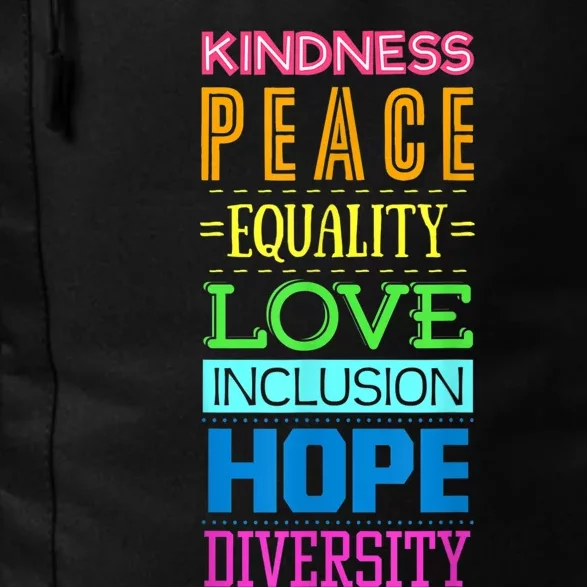 Kindness Peace Equality Love Inclusion Hope Diversity Daily Commute Backpack