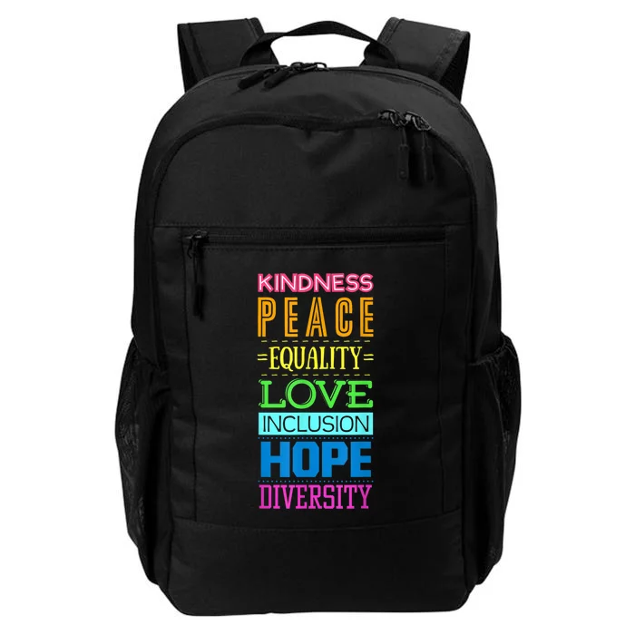 Kindness Peace Equality Love Inclusion Hope Diversity Daily Commute Backpack