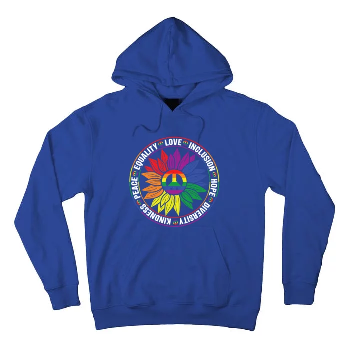 Kindness Peace Equality Love Inclusion Hope Diversity Floral Great Gift Tall Hoodie