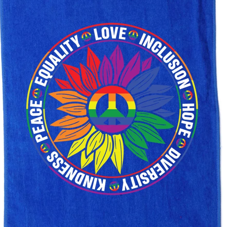 Kindness Peace Equality Love Inclusion Hope Diversity Floral Great Gift Platinum Collection Golf Towel