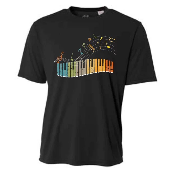 Keyboard Pianist Funny Musician Piano Art Music Cooling Performance Crew T-Shirt