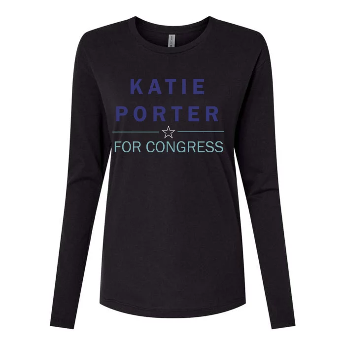 Katie Porter For Congress Womens Cotton Relaxed Long Sleeve T-Shirt