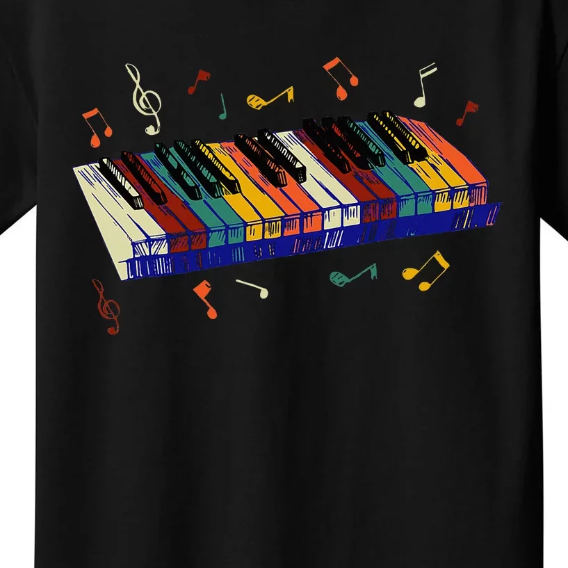 Keyboard Piano Funny Pianist Classical Music Lover Graphic Kids T-Shirt