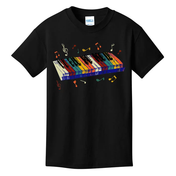 Keyboard Piano Funny Pianist Classical Music Lover Graphic Kids T-Shirt