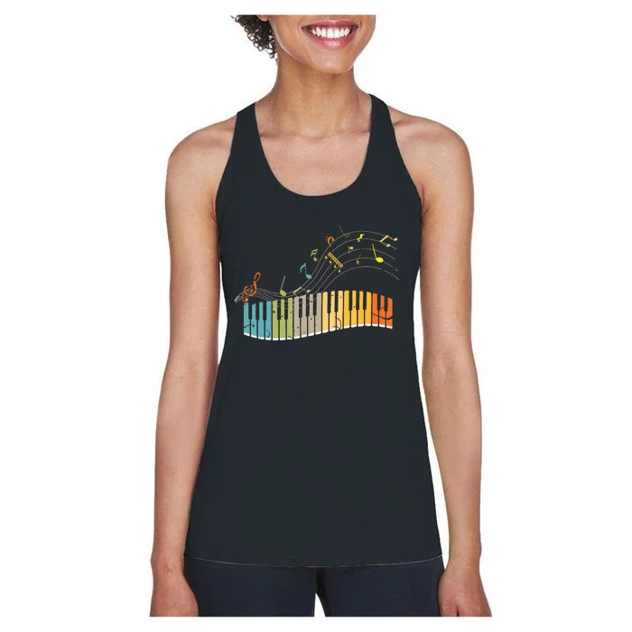 Keyboard Pianist Funny Musician Piano Art Music Women's Racerback Tank