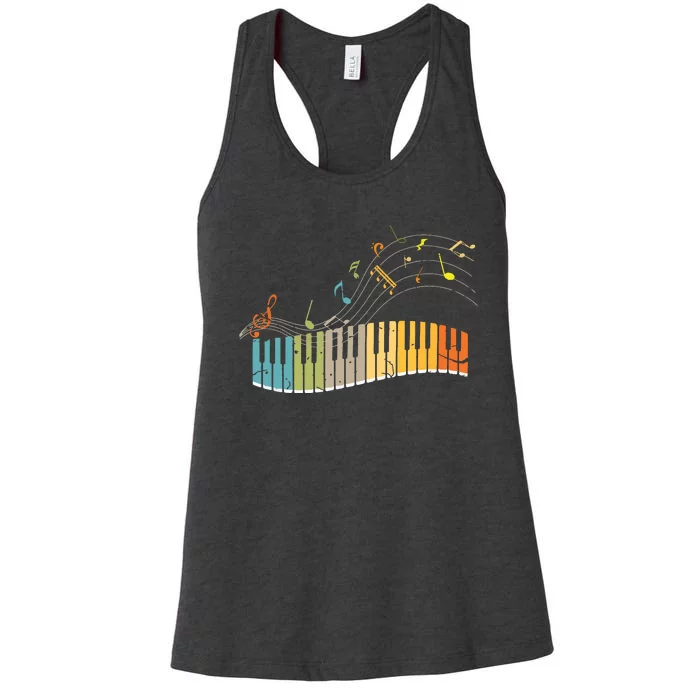 Keyboard Pianist Funny Musician Piano Art Music Women's Racerback Tank