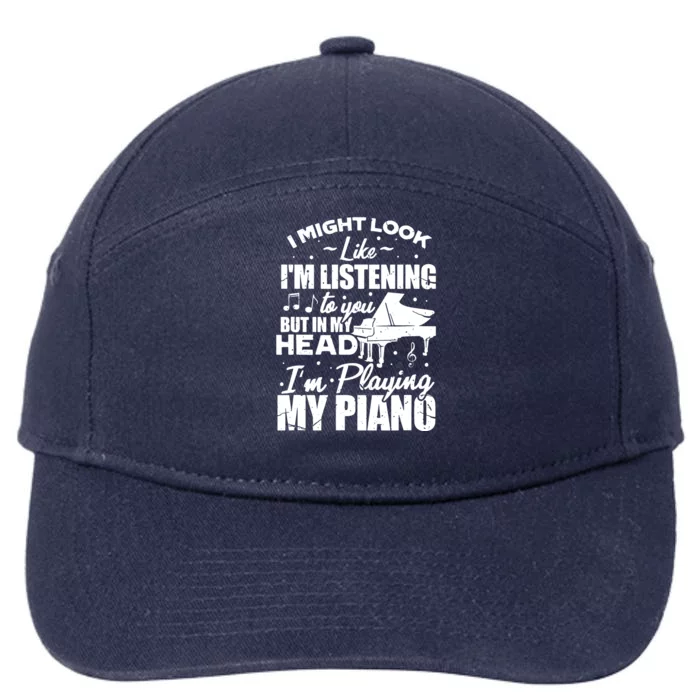 Keyboard Pianist Funny Musician Piano Music 7-Panel Snapback Hat