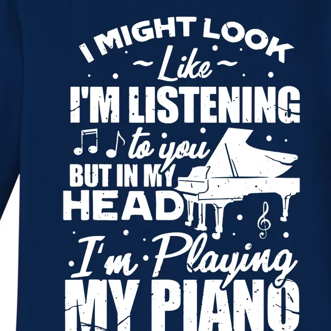 Keyboard Pianist Funny Musician Piano Music Baby Long Sleeve Bodysuit