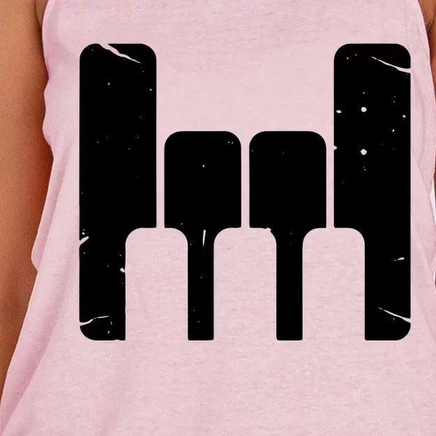 Keyboard Pianist Funny Musician Piano Rock Music Gift Women's Knotted Racerback Tank