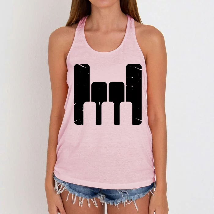 Keyboard Pianist Funny Musician Piano Rock Music Gift Women's Knotted Racerback Tank