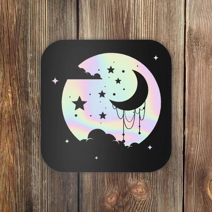 Kawaii Pastel Goth Moon Coaster