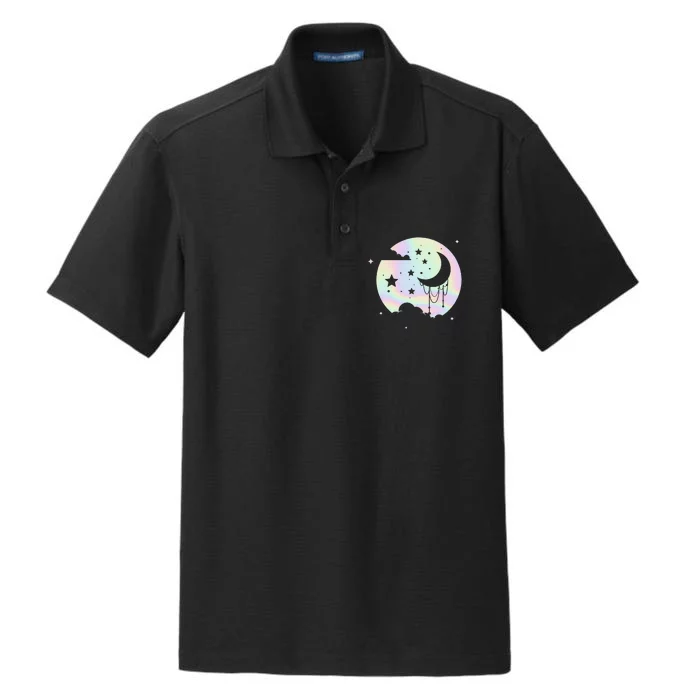 Kawaii Pastel Goth Moon Dry Zone Grid Performance Polo